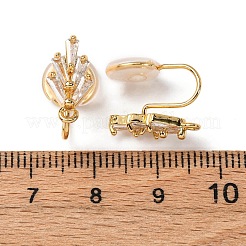 Фурнитура для ушей из латуни с микропаве из кубического циркония&nbsp;KK-F898-19C-G
