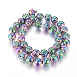 Гальванические бусины из натуральной лавы&nbsp;G-G826-06-10mm