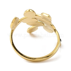 Anillo de puño abierto de acero inoxidable 304 con revestimiento iónico (IP) para mujer&nbsp;RJEW-F166-12G-01