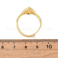 Регулируемые кольца для женщин с микропаве из латуни и кубическими цирконами&nbsp;RJEW-M099-03G