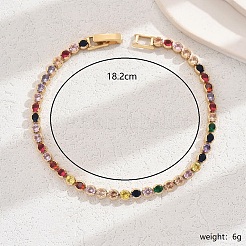 Минималистичные теннисные браслеты из латуни с паве из кубических цирконий для женщин&nbsp;YE4484-3