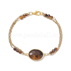 Многорядные браслеты из натурального тигрового глаза и немагнитного синтетического гематита&nbsp;BJEW-JB12122-02