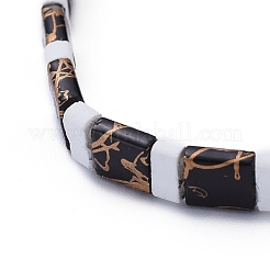 Braccialetti elastici perline di vetro rettangolari&nbsp;BJEW-JB05298-04
