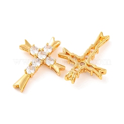 Латунные микропаве прозрачные подвески с фианитом&nbsp;KK-U017-09B-G