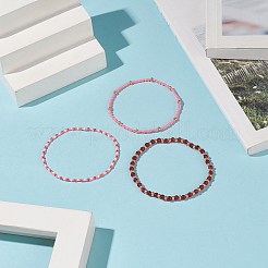 Juego de pulseras elásticas con cuentas de semilla de vidrio y jade natural de 3 estilos para mujer 3 Uds.&nbsp;BJEW-JB09171-02