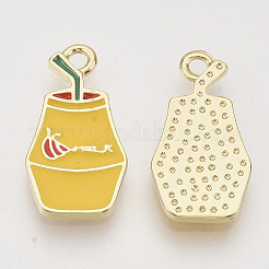 Подвески из эмалевого сплава с покрытием из легкого золота&nbsp;LS-X-ENAM-N150-01