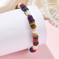 Verstellbare Armbänder aus geflochtenen Naturmuscheln und Glasperlen&nbsp;BJEW-JB14010-01