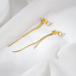 Элегантные плоские круглые серьги-гвоздики из нержавеющей стали с кисточками&nbsp;BX2341-2