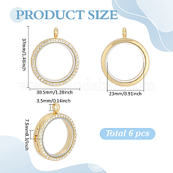 6 pendentif médaillon magnétique en alliage&nbsp;FIND-ME0003-67G