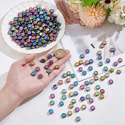 150шт 10 цвета гальванические стеклянные бусины&nbsp;GLAA-AR0001-79A