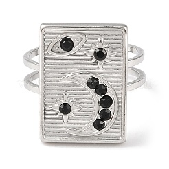Anello aperto in acciaio inossidabile 304 per donna&nbsp;RJEW-F166-03P-01