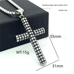 Мужской кулон в виде клетчатого креста из нержавеющей стали 304 в винтажном панк-стиле.&nbsp;OC5686