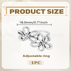1 шт. манжетные кольца из цветочного сплава&nbsp;RJEW-LP0002-77