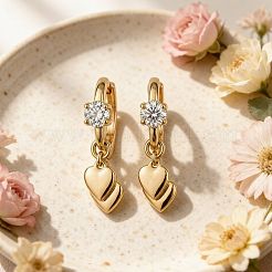 Pendientes colgantes de aro de latón con micro pavé de circonitas cúbicas transparentes&nbsp;WG840F4-01