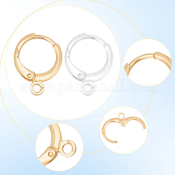 40 pièces 2 couleurs en laiton accessoires de boucle d'oreille huggie hoop&nbsp;KK-BBC0024-35