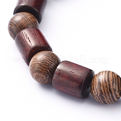 Bracelets extensibles en perles de bois naturel&nbsp;BJEW-JB05222