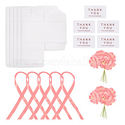 Прозрачные подарочные коробки для упаковки конфет из ПВХ с лентой и искусственным цветком&nbsp;CON-TAC0001-20C