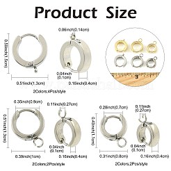 16 Stück 201 Edelstahl Huggie Creolen BeZubehör&nbsp;STAS-FS0002-26A