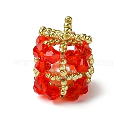 3 pièce de 3 couleurs de perles de rocaille de Noël avec breloques&nbsp;PALLOY-MZ00299