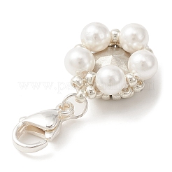 K9 стеклянный кулон со стразами и жемчугом в виде ракушек&nbsp;HJEW-MZ00028