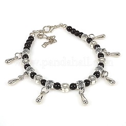 Böhmische Armbänder mit tropfenförmigen Anhängern aus einer Legierung&nbsp;WG9243-1