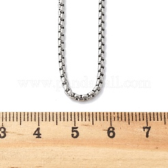 Collares de cadena rolo de acero inoxidable 304 que no se deslustran&nbsp;LS-NJEW-L047-02B-P