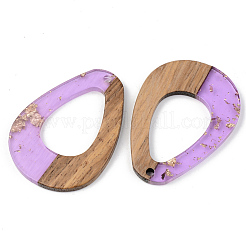 Pendentifs en résine transparente et bois de noyer&nbsp;X-RESI-S389-026A-B01