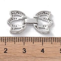 Реечное покрытие латунь микро паве прозрачный кубический цирконий складные застежки&nbsp;KK-NH0002-02P