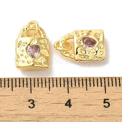 Pendentifs avec zircon cubiques à micro-pavés en laiton&nbsp;KK-H461-06G-01