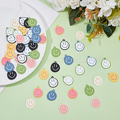 50шт 10 цвета сплава эмалевые подвески&nbsp;ENAM-DC0001-85