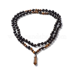 Collana con ciondolo occhio di tigre naturale a punta per donna ragazza&nbsp;NJEW-JN03700