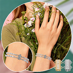 4 Stück 2 Farben Messing Micro Pave klare Zirkonia Schiebeverschlüsse&nbsp;DIY-PH0033-43
