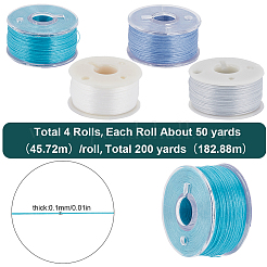 4 рулон 4-х цветных полиэстеровых ниток со специальным покрытием для бисера&nbsp;OCOR-SC0001-08A