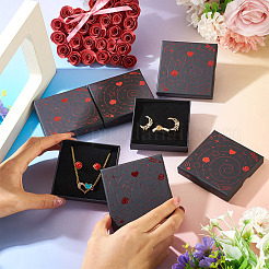 5 boîte d'emballage à bijoux en carton avec marquage à chaud (motif planète)&nbsp;CON-TA0001-44D