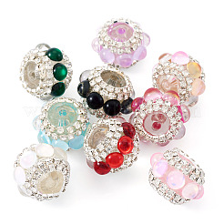 9 шт. 9-х цветные блестящие акриловые стразы круглые бусины&nbsp;OACR-TA0003-92B
