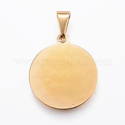 Pendentifs en acier inoxydable 304 plaqué or 18 carat véritable&nbsp;STAS-H372-01D
