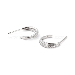 Funkelnde halbe Creolen mit Zirkonia-Ohrringen&nbsp;EJEW-C002-01P-RS