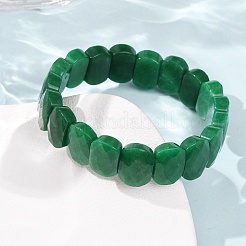 Pulseras elásticas unisex con cuentas de jade blanco natural teñido&nbsp;G-K303-01K-03
