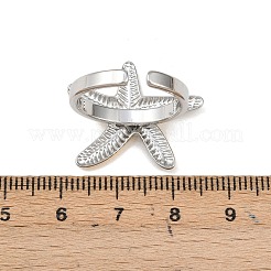 Регулируемые манжеты из нержавеющей стали 201 с открытыми кольцами для женщин&nbsp;LS-RJEW-B156-02GP-01