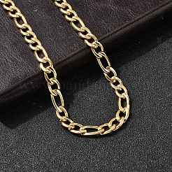 7 мм 304 нержавеющая сталь Фигаро цепочки ожерелья для женщин мужчин&nbsp;NJEW-B134-04B-G