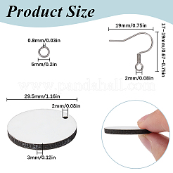 Kit fai da te per realizzare orecchini pendenti rotondi e piatti in legno con trasferimento termico&nbsp;DIY-SP0001-64