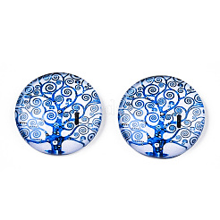 Halbrund / Dom Baummuster Glas flatback BlumeCabochons für DIY-Projekte&nbsp;GGLA-Q037-25mm-M28-11