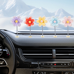 5 Stück Kunststoff-Schüttelkopf-Blumen-Auto-Armaturenbrett-Dekorationen&nbsp;AJEW-CP0010-22