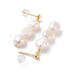 Orecchini a bottone con perle naturali da donna&nbsp;EJEW-E303-35G