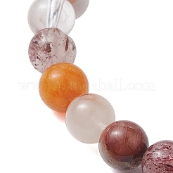 Braccialetti elasticizzati rotondi con perline di quarzo rutilato naturale da 6.5 mm per donna uomo&nbsp;BJEW-JB10490
