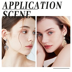 40 шт. 2-цветная овальная фурнитура для сережек-гвоздиков из нержавеющей стали 201&nbsp;STAS-SC0005-29