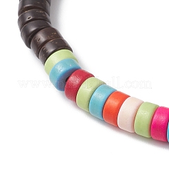 Женские браслеты из синтетической бирюзы и кокосовых бусин&nbsp;BJEW-JB12527-01