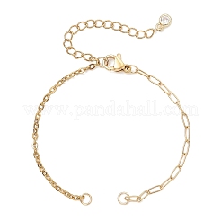 4 шт. 4 варианта браслета из смешанных цепочек из нержавеющей стали 304&nbsp;AJEW-JB01559