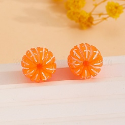 Серьги-гвоздики из оранжевой смолы&nbsp;LS-EJEW-B136-01