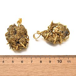 Гальванические натуральный druzy агата подвески&nbsp;G-K338-45G